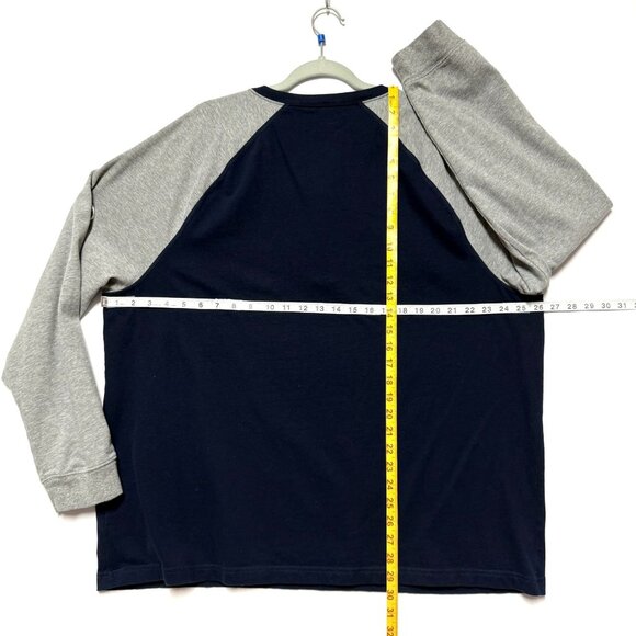 St Johns Bay Mens Legacy Henley Shirt XXL Navy & Gray Long Sleeve Excellent - Picture 3 of 7
